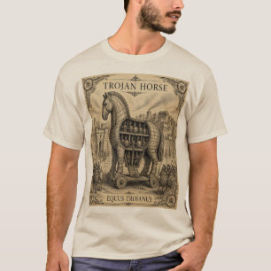 T-shirt Cheval de Troie Art Mythologie Grecque Vintage