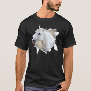 T-shirt Cheval Déchiré Tissu Cheval Pour Filles Garçons Fe