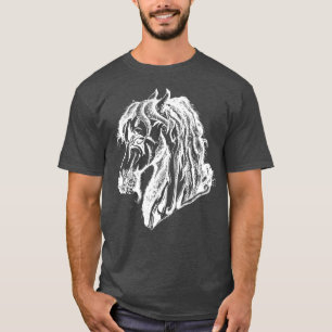 T-shirt Cheval diabolique en colère en blanc