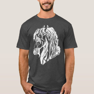 T-shirt Cheval diabolique en colère en blanc