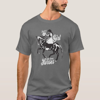 T-shirt Cheval Dire Pour Filles Femmes - Cheval Cheval Ri