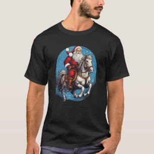 T-shirt Cheval drôle aide le Père Noël à sauver Noël