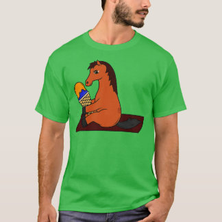 T-shirt Cheval drôle avec une gaufre de glace