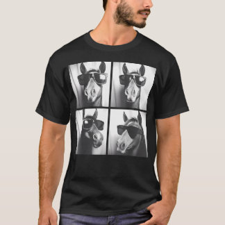 T-shirt Cheval Drôle Portant des Lunettes de Soleil Photob