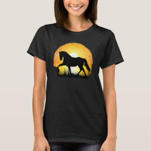 T-shirt Cheval du coucher de soleil race Silhouette Hanove
