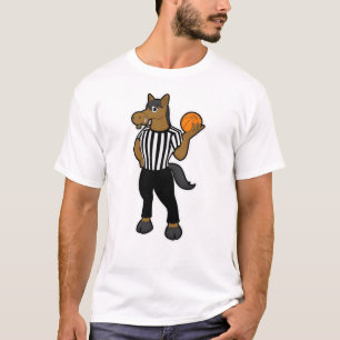 T-shirt Cheval en arbitre avec basket et sifflet