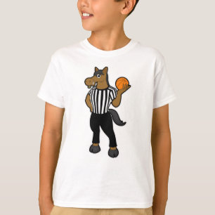 T-shirt Cheval en arbitre avec basket et sifflet