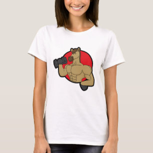 T-shirt Cheval en Bodybuilder avec Dumbbell