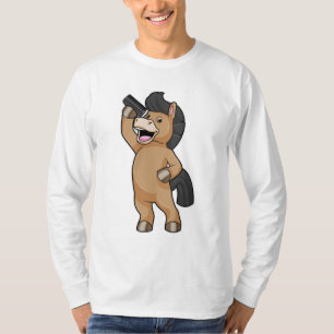 T-shirt Cheval en coiffeur avec peigne