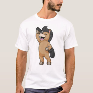 T-shirt Cheval en coiffeur avec peigne
