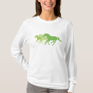T-shirt Cheval en course (vert)
