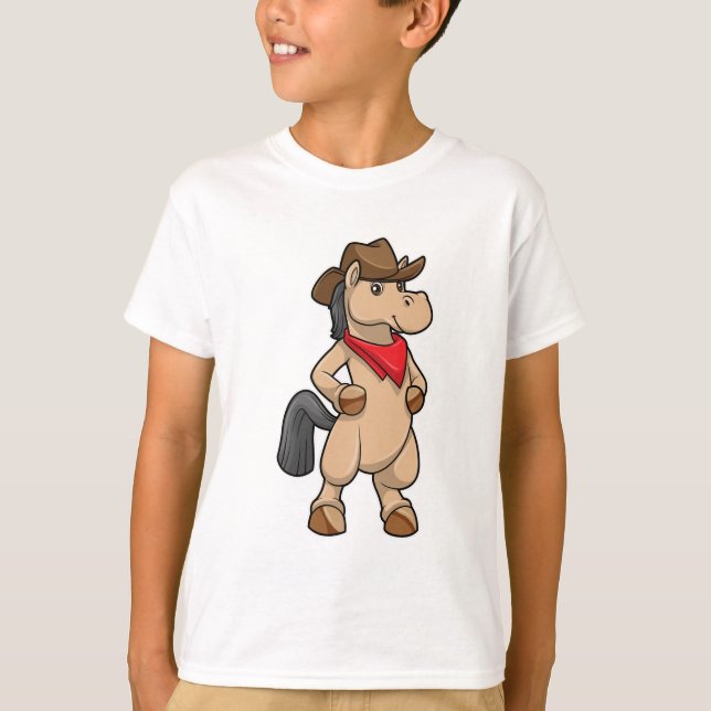 T-shirt Cheval en cow-boy (Devant)