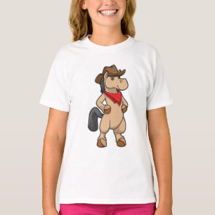 T-shirt Cheval en cow-boy