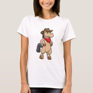 T-shirt Cheval en cow-boy