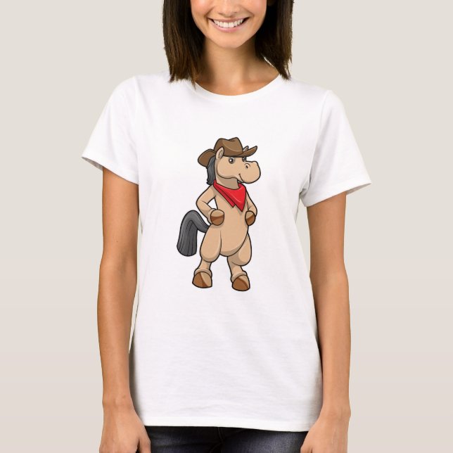 T-shirt Cheval en cow-boy (Devant)