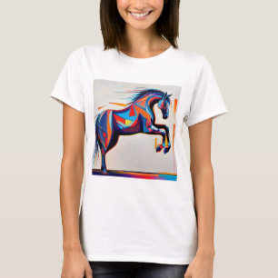 T-shirt Cheval Equestre Abstrait Mustang Pony Bronco Colt
