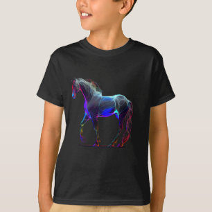 T-shirt Cheval équestre Amant Art Colorful Cowgirl Horseb