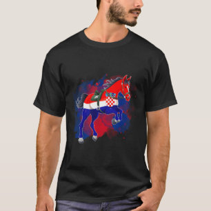 T-shirt Cheval équitation Croatie Drapeau