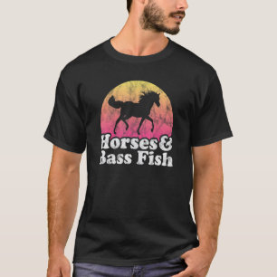 T-shirt Cheval Et Basse Poisson Femmes Ou Filles Cheval Pê