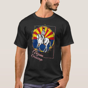 T-shirt Cheval et cavalier de dressage d'Arizona avec drap