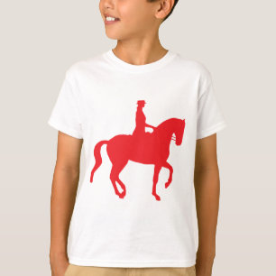 T-shirt Cheval et cavalier de dressage de Piaffe (red)