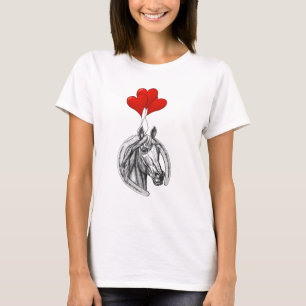T-shirt Cheval et cœurs