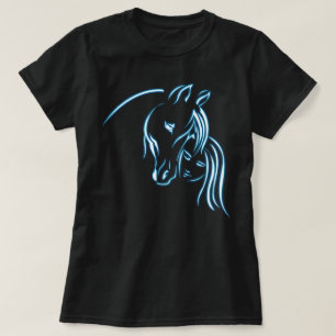 T-shirt Cheval et fille Femmes Filles Adolescents Équitati