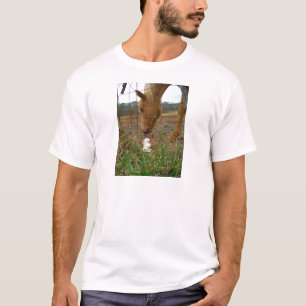 T-shirt cheval et fleur de printemps Bunny