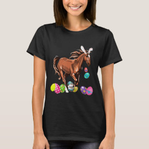 T-shirt Cheval Et Lapin Lapin Casquette OEufs De Pâques Jo