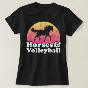 T-shirt Cheval et Volleyball Femmes ou Filles Chevaux