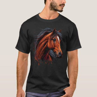 T-shirt Cheval Face rétro