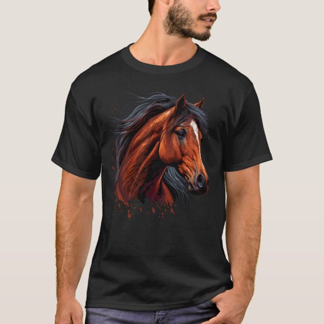 T-shirt Cheval Face rétro (Devant)