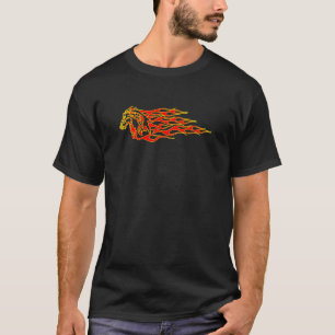 T-shirt Cheval flamboyant noir de mustang