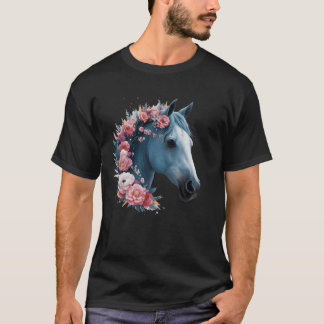 T-shirt Cheval Fleurs ami