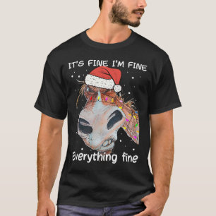 T-shirt Cheval Funny Cheval Noël It_s Fine I_m Fine Eve