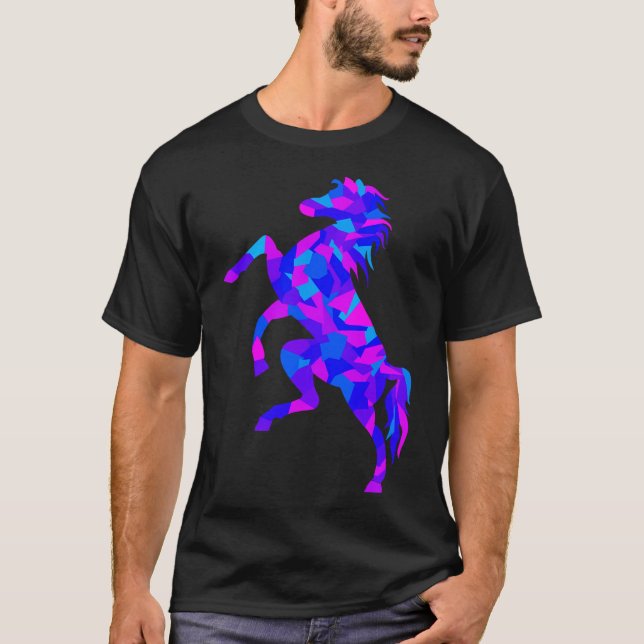 T-shirt Cheval géométrique coloré (Devant)