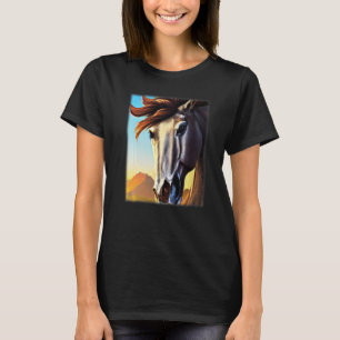 T-shirt Cheval graphisme motif animal équitation avec pr