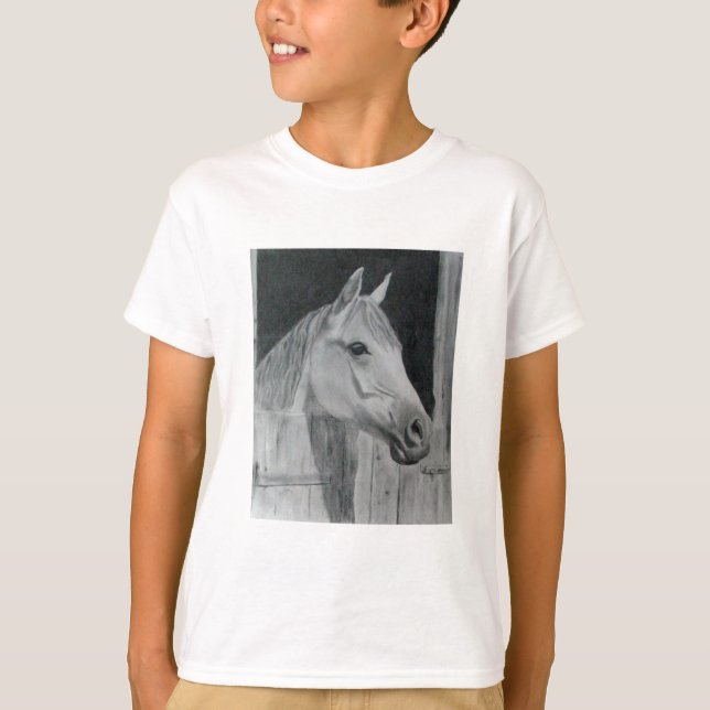 T-shirt Cheval gris (Devant)