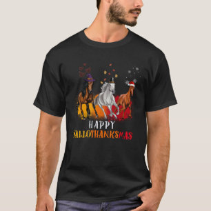 T-shirt Cheval Halloween Joyeux Noël Thanksgiving Hallo