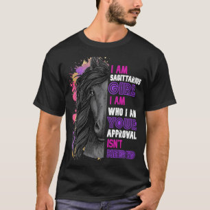 T-shirt Cheval Je suis une fille Sagittaire qui aime mont