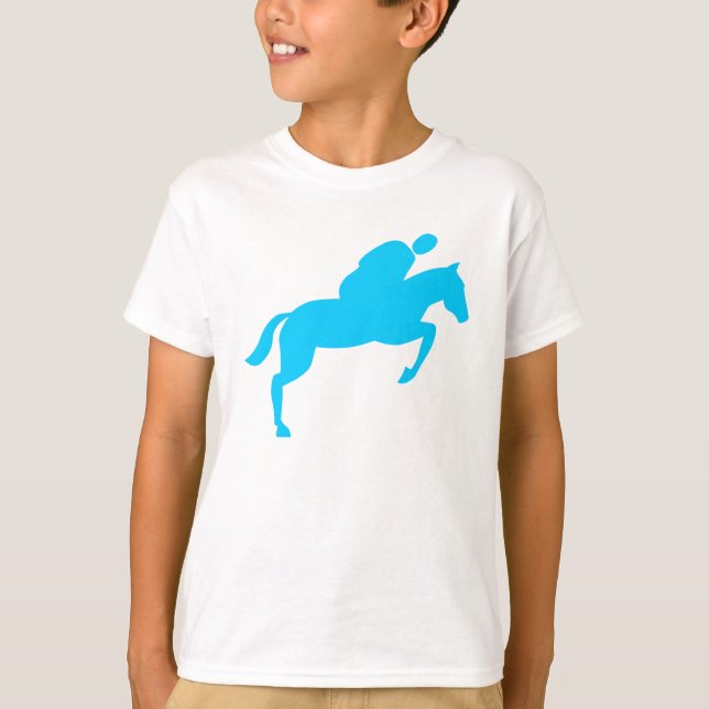 T-shirt Cheval Jumping - Sky Blue (Devant)