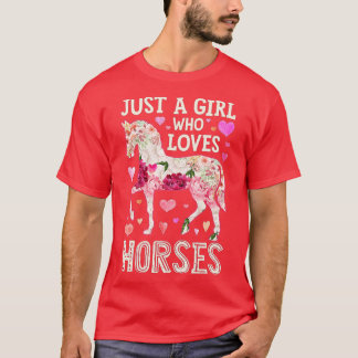 T-shirt Cheval Juste Une Fille Qui Aime La Ferme D'Équitat