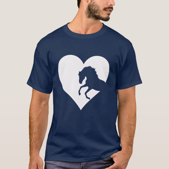 T-shirt Cheval Lover Cheval Coeur Filles Cheval Équitation (Devant)