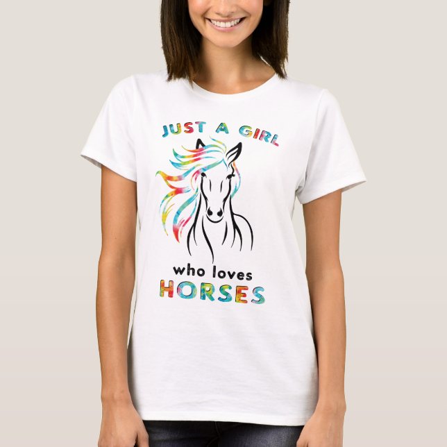 T-shirt Cheval Lover Juste une fille qui aime les chevaux (Devant)