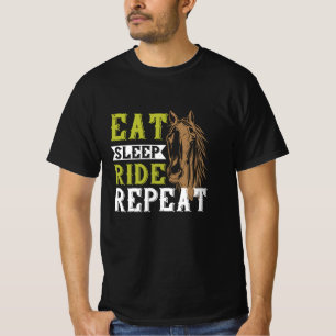 T-shirt Cheval - Mangez la marche du sommeil Répétition
