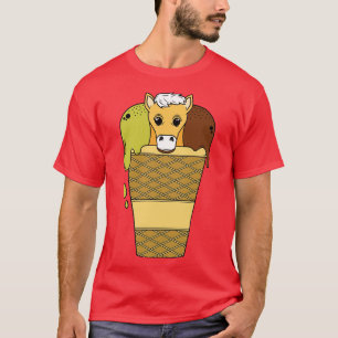 T-shirt Cheval mignon dans une tasse avec glace