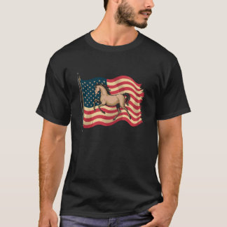 T-shirt Cheval patriotique avec drapeau américain
