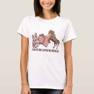 T-shirt Cheval Peace Love