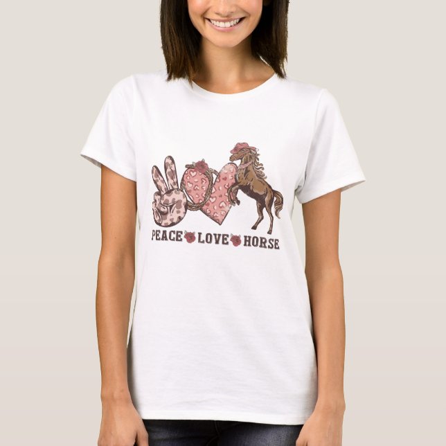 T-shirt Cheval Peace Love (Devant)