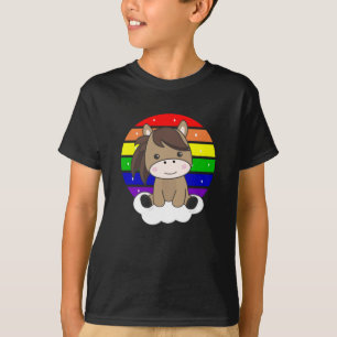 T-shirt Cheval Pony Parties scintillant arc-en-ciel Kawaii